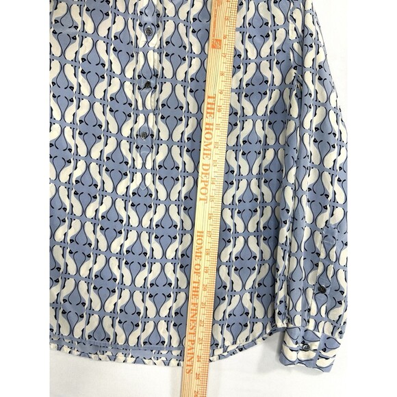 J Crew Siamese Cat Print 100% Silk Artsy Top Blouse Size 6 All Over Print - Picture 8 of 12